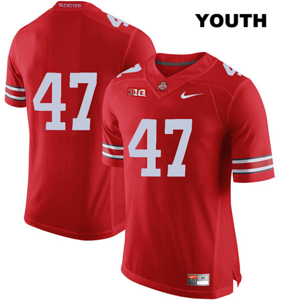 Ohio State Buckeyes Youth Justin Hilliard #47 Red Authentic Nike No Name College NCAA Stitched Football Jersey SM19K71NO